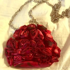 Whbm pink/red rose mini bag